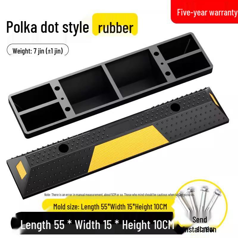 Rubber & Plastic Wheel Stopper: Parking Space, Garage, or Parking Lot Anti-collision Positioner.