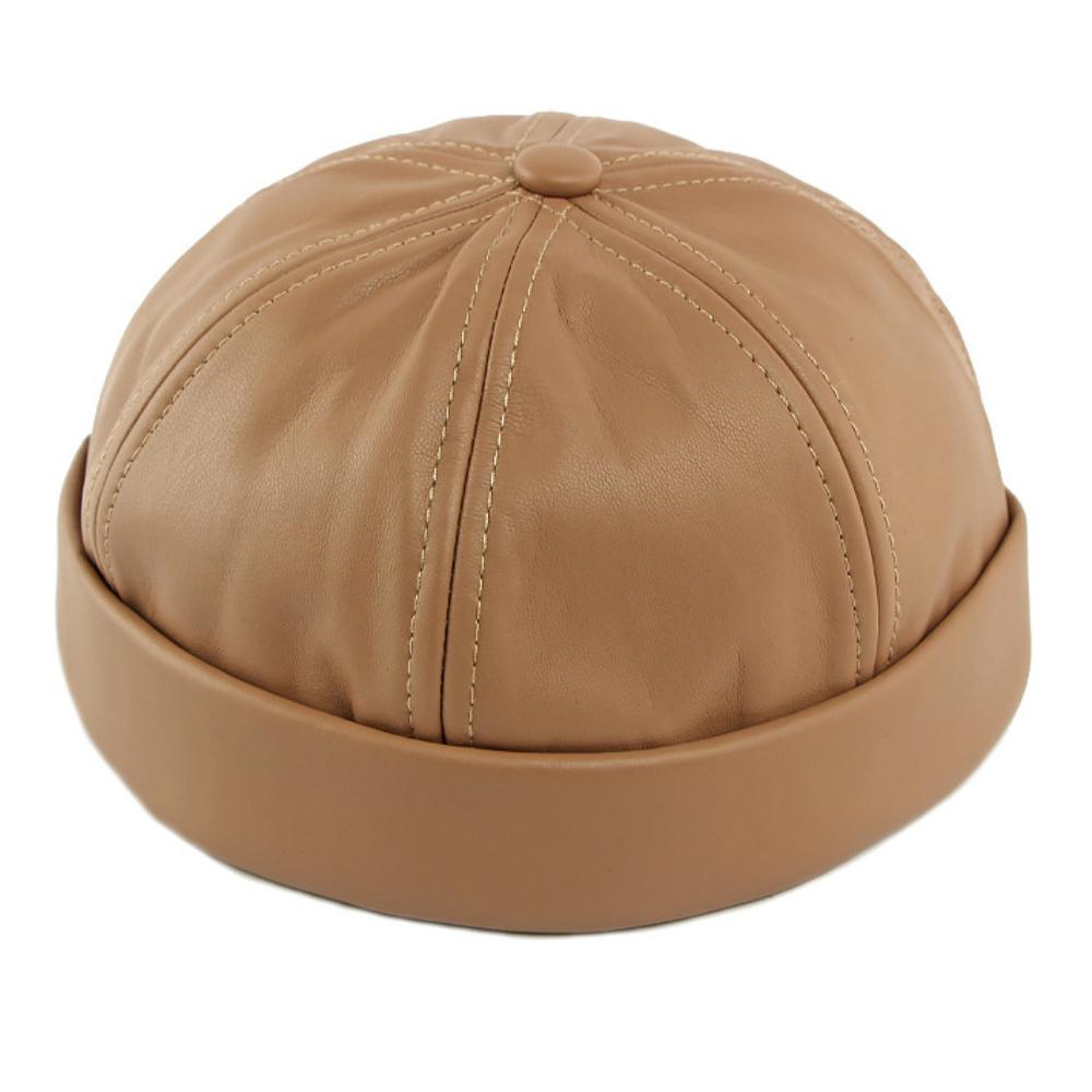 HT5049 Klassische PU-Leder-Kappen für Herren Damen Verstellbare Schirmmütze Männlich Weiblich Beanie-Mütze Frühling Herbst Uni Einfach Hip-Hop-Kappen