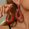 1 Pair of Classic Red Trendy Geometric Earrings Suitable for Girls' Photo Shoots, Parties, Dinners, Parties, Dates, Earrings