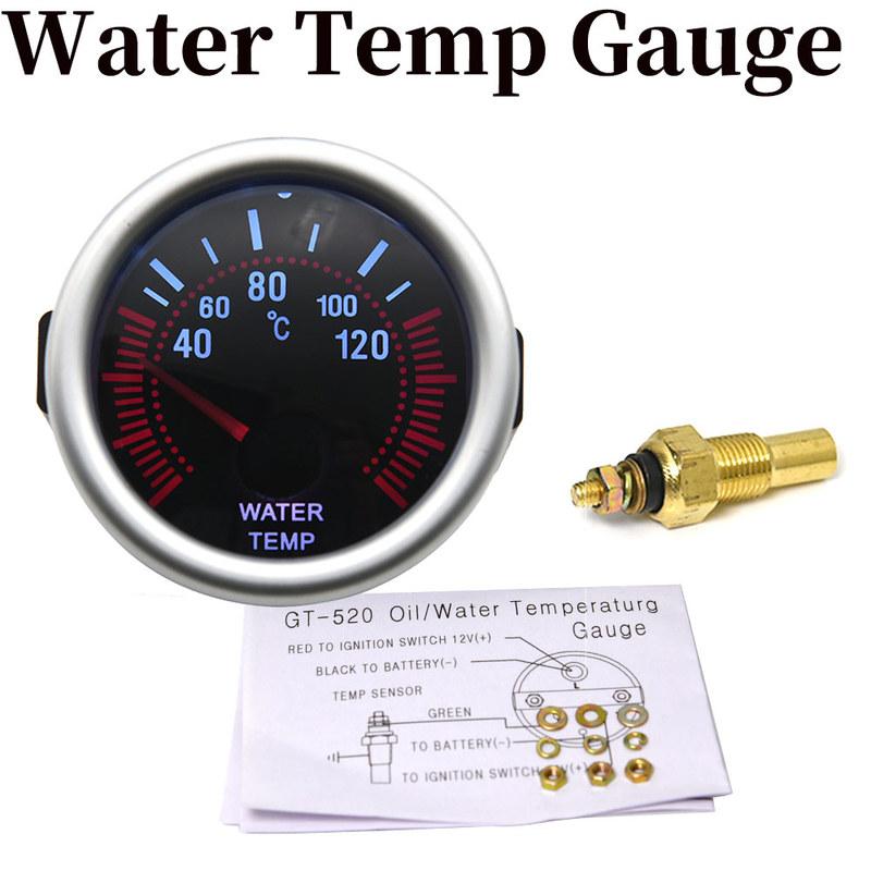 Universal 12V Auto Car 52mm Smoke Len Pointer Boost Gauge -1~0~2 BAR Turbo Boost Meter White LED PSI Turbo Pressure Gauge