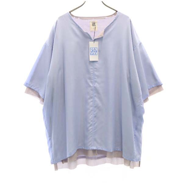 

unused VAST222 20ss Short sleeve Layered Skipper Cut 2 blue Men s Used