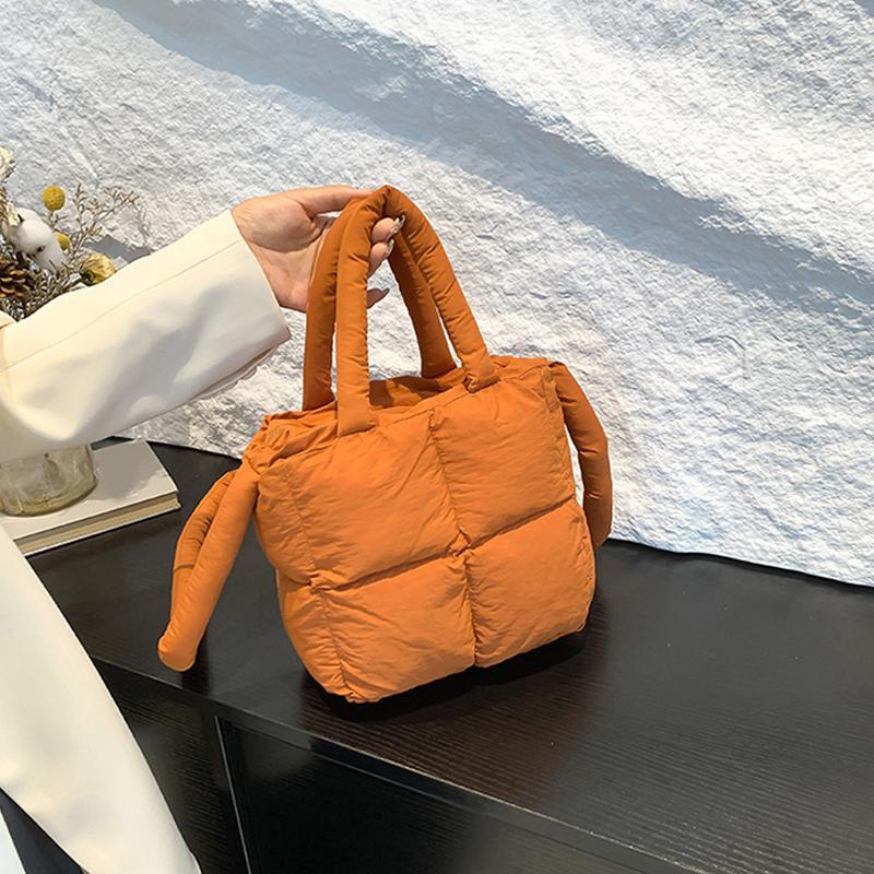 Sewing Thread Interior Compartment Top-Handle Bags Solid Casual High Quality Bags for Women Zipper Nylon Women's Handbags ARI