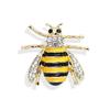 Exquisite Yellow Bee Rhinestone Brooch: Cute Insect Lapel Pin Accessory