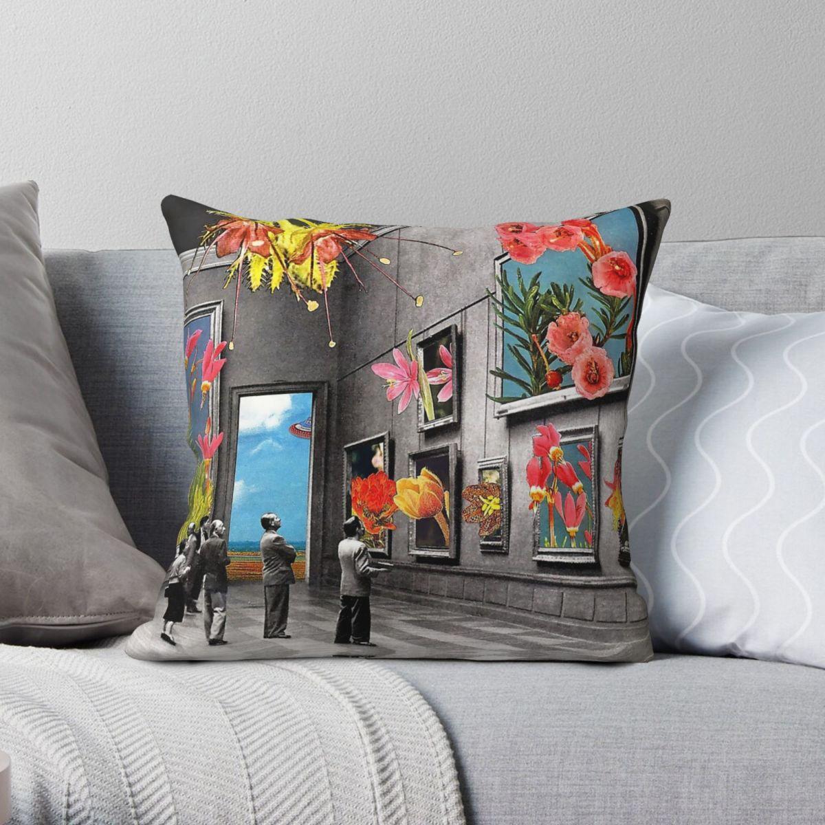 Green Harvest Unisex Natural History Museum Square Pillowcase Polyester Linen Velvet Creative Zip Decor Home Cushion Cover 45X45
