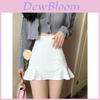 Cotton Blend Slim Fit Mini Skirt With Ruffle Hem For Women Spring Summer