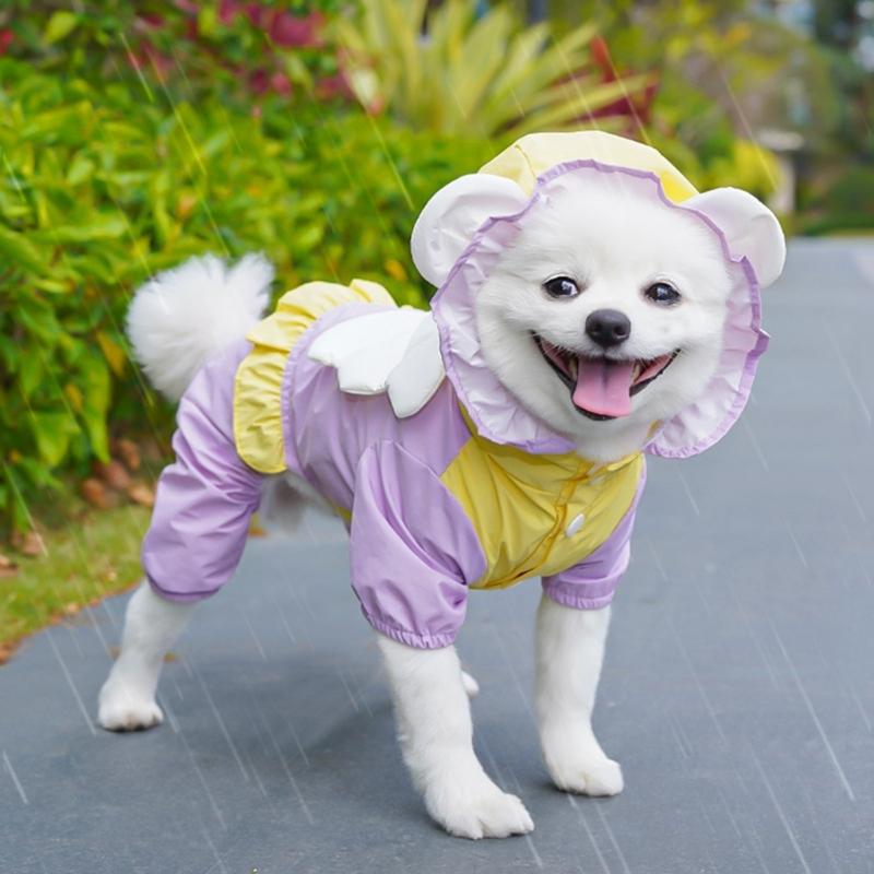 Hund Wasserdichte Regenmäntel Ponchos Mantel 5 Größen zur Auswahl Verstellbarer Haustier-Regenmantel Regenbekleidung Für Spaziergänge und Ausflüge