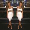 Squisito Abito da Sera/Cocktail Bodycon Senza Maniche con Fasciatura Moda da Donna per Feste