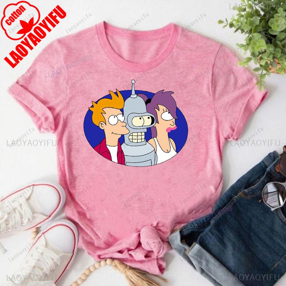 FFuturama Retro Robot Print T Shirt Unisex Clothing Bender Evolution Geek Graphic Tshirts Women Unisex Harajuku Casual Top Clothing