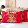 Par de Fronhas de Algodão Antiderrapantes - Design Festivo Vermelho, Absorventes de Suor, Anti-Queda, Frete Grátis