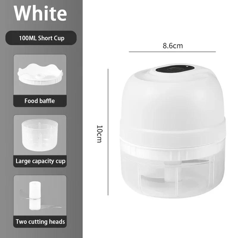 100/250ML Electric Garlic Chopper Mini USB Charging Meat Garlic Pepper Crusher Vegetable Food Cutter Kitchen Masher Gadgets