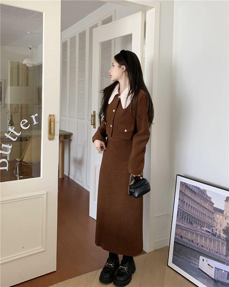 Autumn/Winter 2025 Corduroy Two-Piece Set for Plus Size Girls - Slimming & Stylish