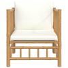 Vidaxl Sofa Ogrodowa, Kremowe Poduszki, Bambus
