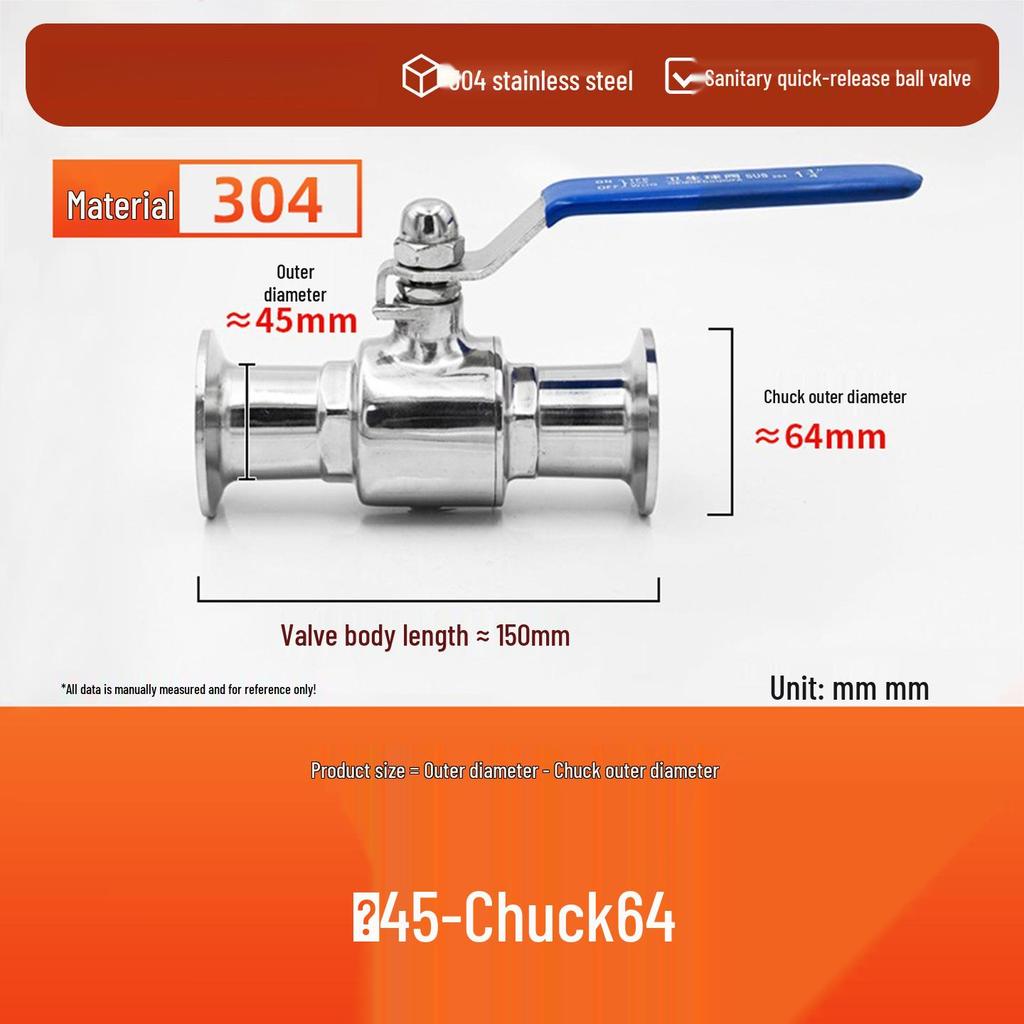 304/316 Stainless Steel Sanitary Quick Connect Ball Valve with Clamp