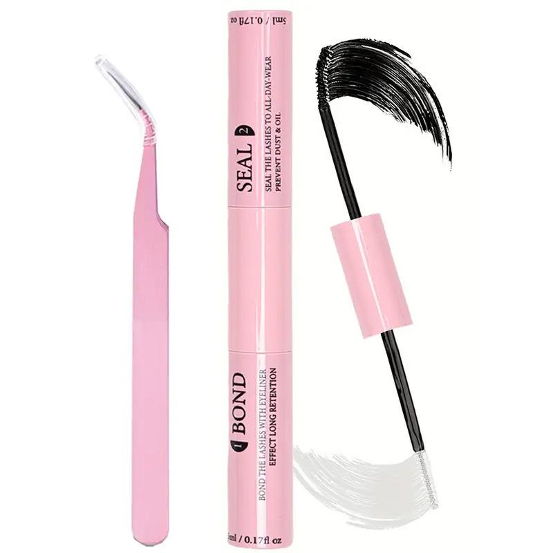 Adeziv și Sigilant pentru Gene pentru Gene în Grupuri DIY, Adeziv pentru Gene de Lungă Durată, Fixare, Rezistent la Apă, Aplicator Mascara, Adeziv pentru Gene False cu Două Capete