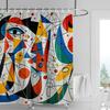Morandi Colorful Abstract Plant Figure Shower Curtain Waterproof Mildew-proof Nordic Style Bathroom Decorative Shower Curtain