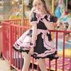 Costume da Maid Lolita Giapponese con Orecchie da Gatto per Cosplay Anime e Outfit da Ragazza Dolce