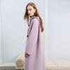 Sancai Women's 2025 Winter Double-Face Wool Blend Hooded Long Coat