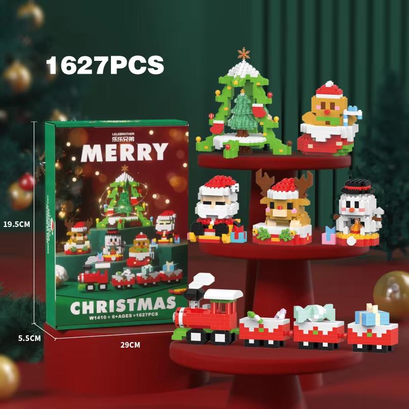 Weihnachtsgeschenke Mikro-Baustein-Serie Weihnachtsmann Rentier Puzzle Zusammenbau Steine Tischdekoration Spielzeug Kinder