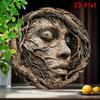 Metal Wall Decor Rustic Round Face Aluminum Sign Art Home Cafe Garage Room