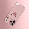 Cute Pink Pig Pattern Metallic Tempered Glass Phone Case For iPhone 17 16 15 14 13 12 11 Pro Max 15 Plus 17 Air 17E Cover