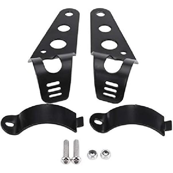 KIMISS Fork Headlight Mounting Bracket, 35-43mm Motorcycle Headlight Mount Bracket Fork Tube Clamp Kit Black for Chopper Cafe Racer