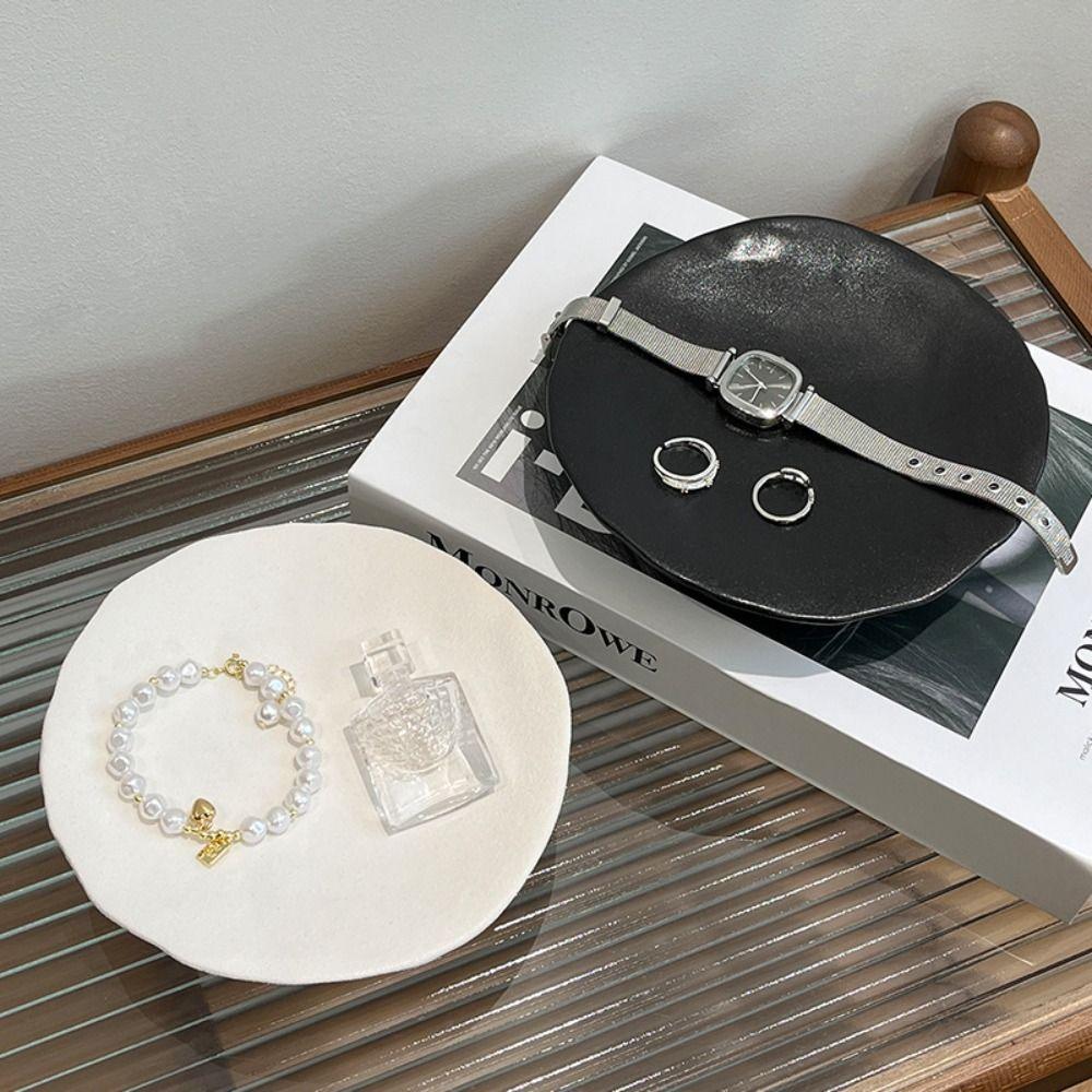 Creative Jewelry Storage Tray Ceramic Storage Plate Desktop Ornament Jewelry Display Rack  Dessert