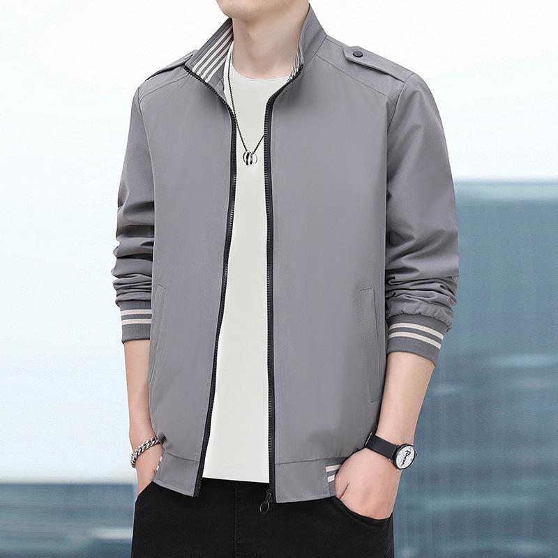 Casual Jacket Men's Spring and Autumn Korean Joker Men's Stand-up Collar Baseball Uniform Coat