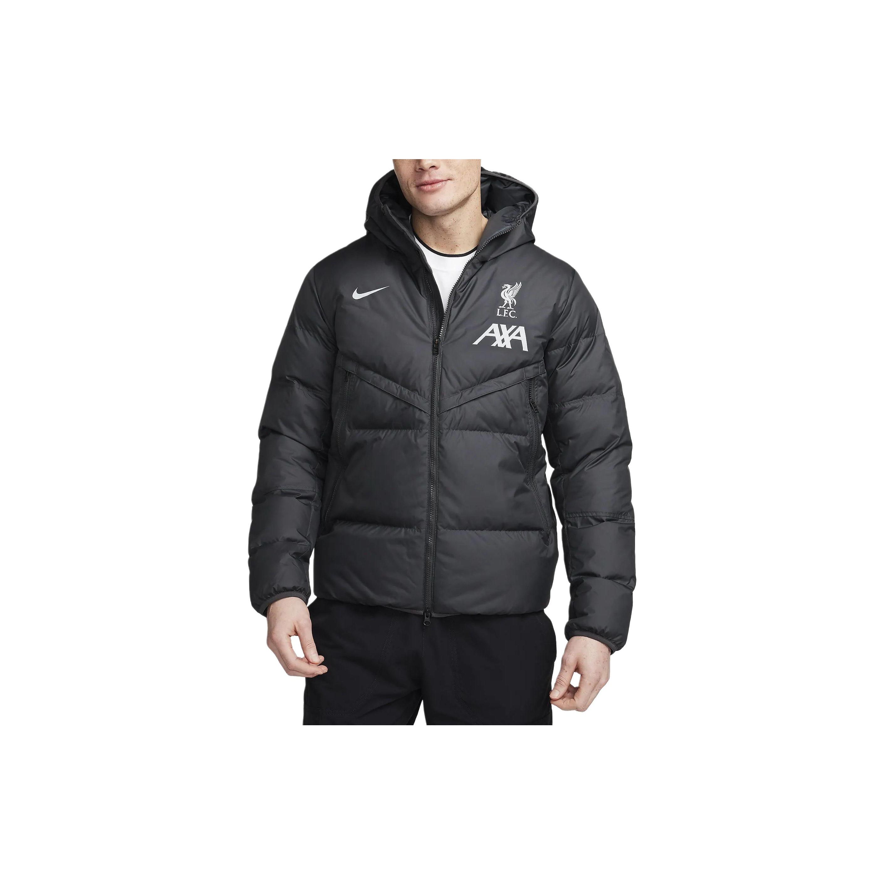 

Nike Logo Print Zippered Hooded Lightweight Warm Down Jacket Men Jacket Black FD7140-061 L