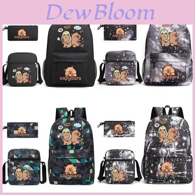Capybara Tierprint Rucksack Set Mit Oxford Stoff Langlebig Stoßfest Für Mittelschüler