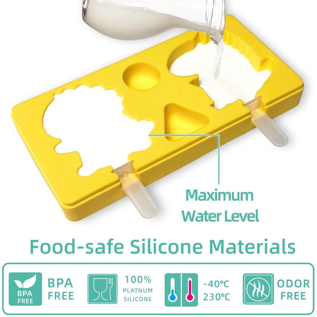 Food Grade Silicone Ice Cream Mould Heart-Shaped Snowman Christmas Tree Popsicles Mold Reusable Kids Homemade Frozen Popsicle