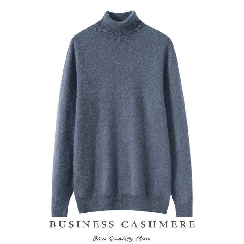 Men's Plus Size High Collar Cashmere Sweater - Thick Winter Knitwear