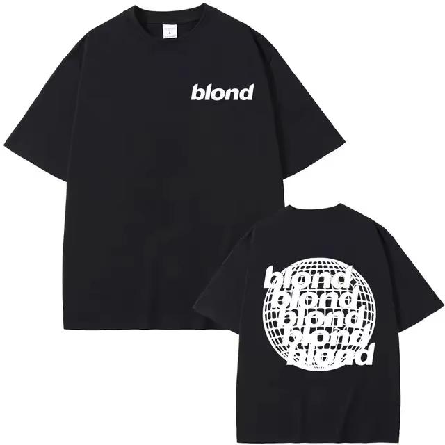 Streetwear Rapper Frank Double Sided Print T Shirt Rap Men's Blond Hip Hop Tshirt Ocean Oversized Women Casual Pure Cotton Tees