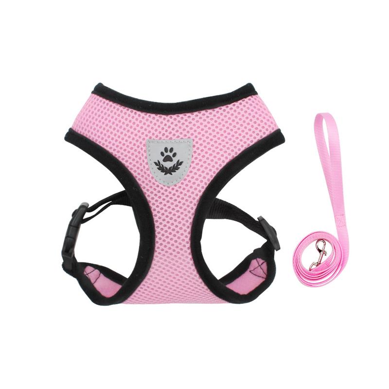 Pet Puppy Harness Leash Set for Small Dogs Cats Reflective Breathable Dog Chest Strap Walking Yorkie Vest Traction Rope Supplies
