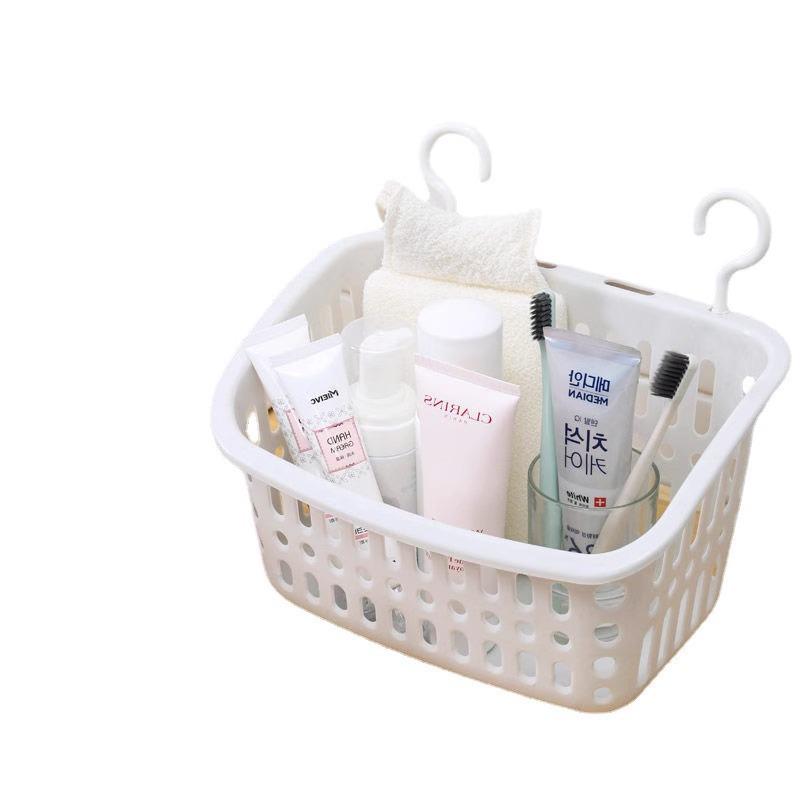 Wall-Mounted Plastic Storage Basket for Kitchen and Bathroom