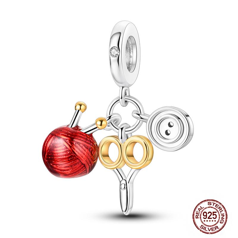 Daily Articles Copper Pink Perfume Charms Camera Dumbbell Smart Watch Beads Fit Original Bracelets Diy Jewelry Gift