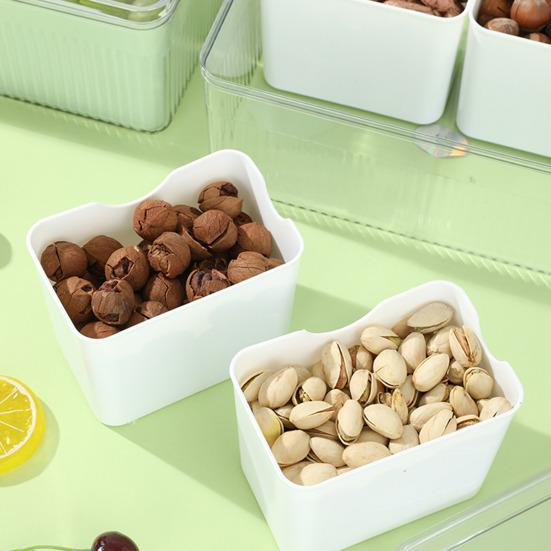 Box Bins Clear with 4 Detachable Refrigerator Storage Lid Large Capacity Rectangle Fridge Vegetables