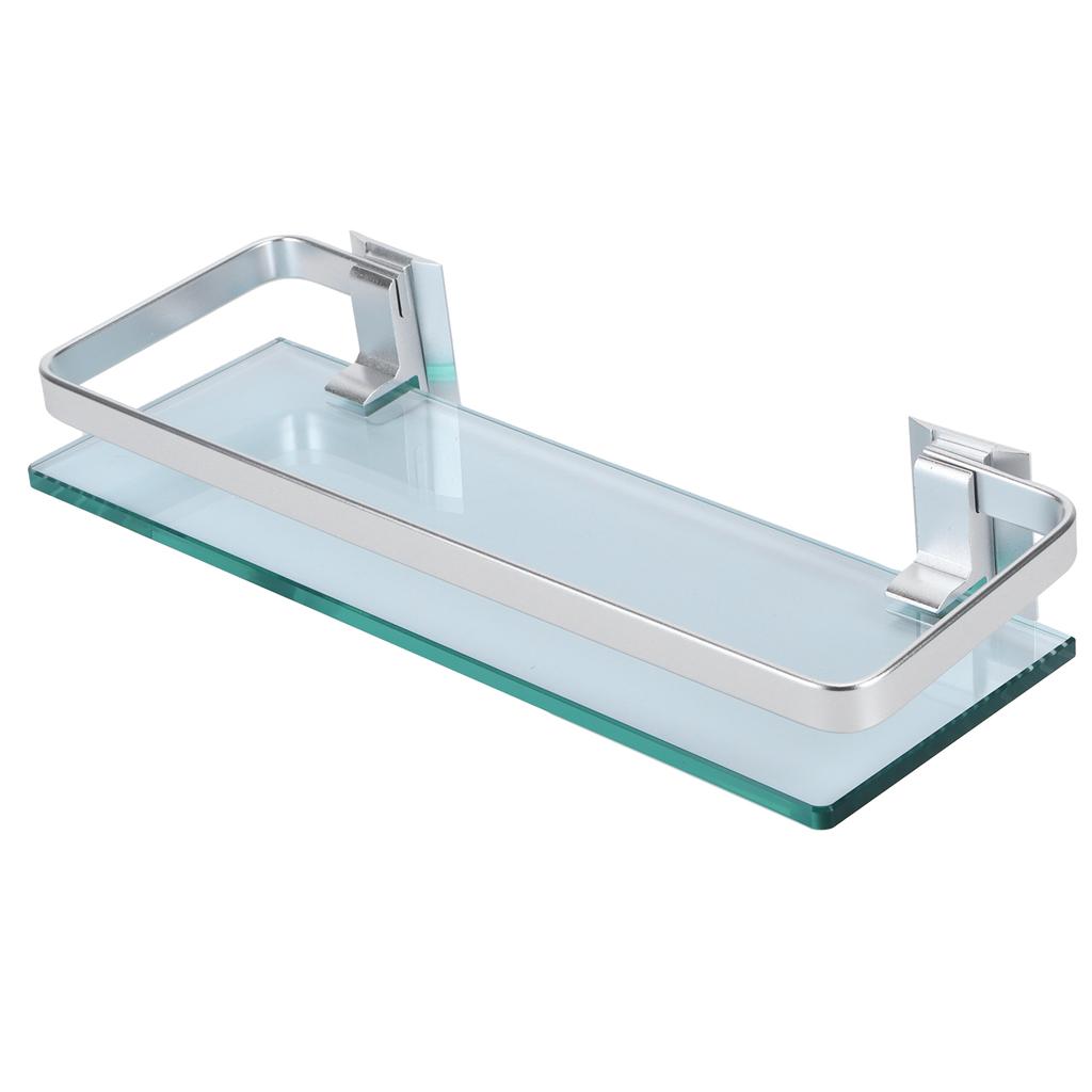 Space Aluminum Shelf Tempered Thickened Glass Bathroom Toilet Glass Storage Organizer Rack