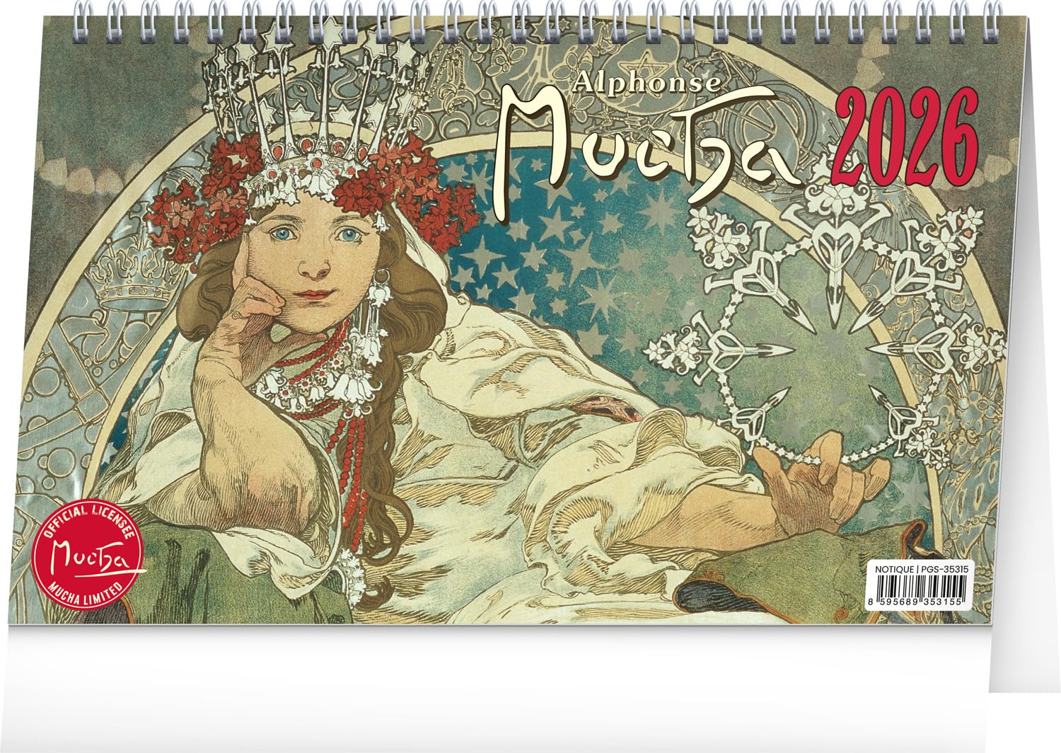 [Imported] Alfons Mucha Desk Calendar 2026