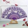 Vintage Folding Fan Chinese Style Dance Performance Hand Fans Gold Powder Plastic Fan Art Craft Gift Home Decor