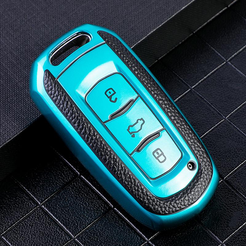 Læder TPU Bil Smart Nøgle Dæksel Etui Skal Nøglering til Geely Atlas Boyue NL3 EX7 SUV GT GC9 Emgrand X7 Borui Bilholder Tilbehør