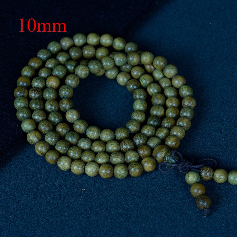 Green Sandalwood Submerged Old Material Guanyin Buddha Beads Log Sandalwood 108 Rosary Beads Cultural Play Gift Bracelet