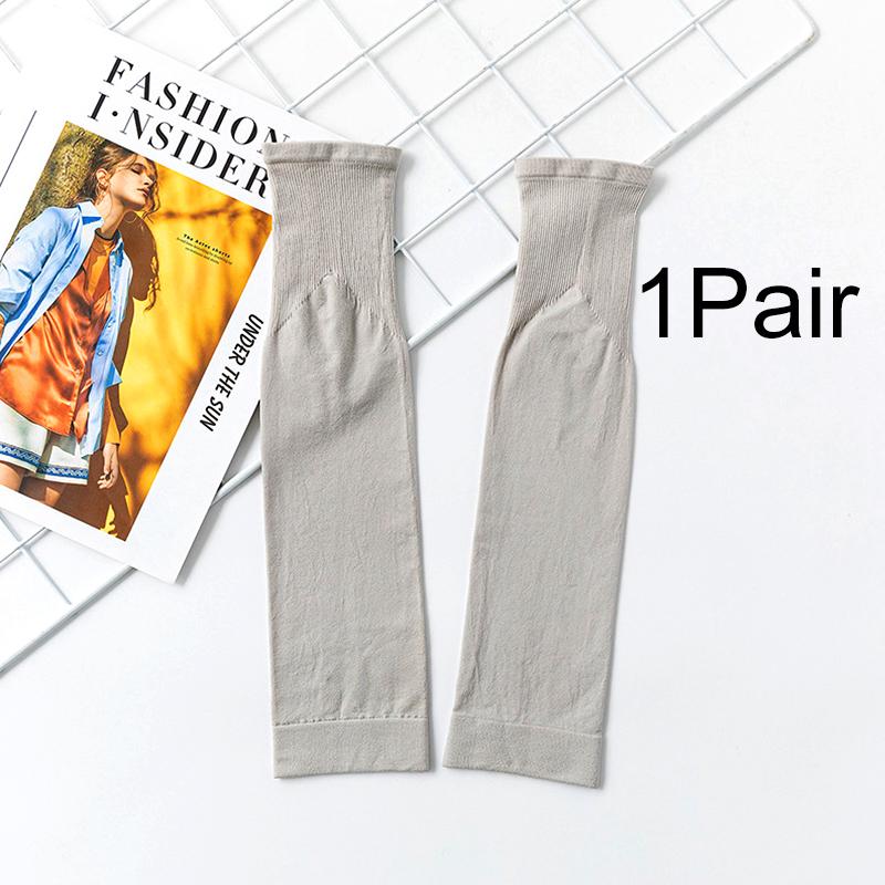 

1 пара спортивних сонцезахисних чохлів із захистом від ультрафіолетового випромінювання, що вбирають піт, літніх охолоджуючих, м’яких, дихаючих, швидковисихаючих рукавів для бігу. сірий