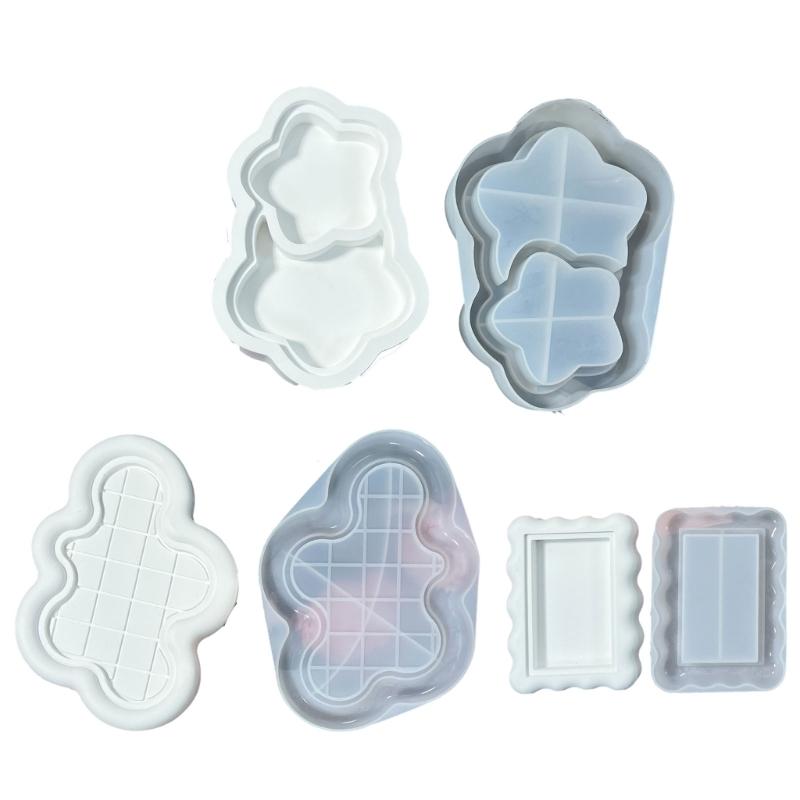 Resin Trays Making Mould Easy to Clean Silicone Casting Mold Handmade Saucer Accessory Mould for DIY Enthusiasts