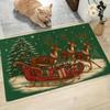 1Pcs Anti Fatigue Kitchen Rugs Christmas Reindeer Print Waterproof Non-Slip Thick Cushioned Kitchen Mat Heavy Duty Comfort Standing Mat for Kitchen