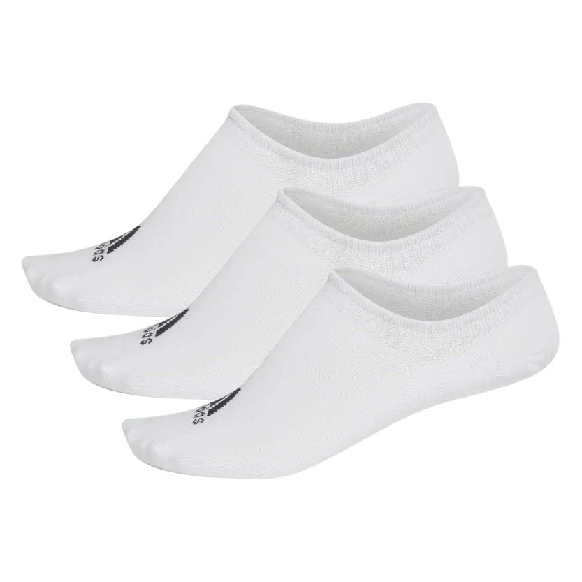 Adidas No Show Socks Unisex 3 Pack White CF3390 US 6-8.5