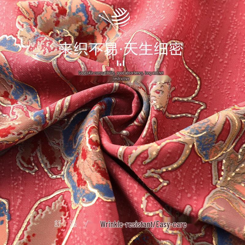 Datang Furen Elderly Women's Embroidered Round Neck 3/4 Sleeve Blouse