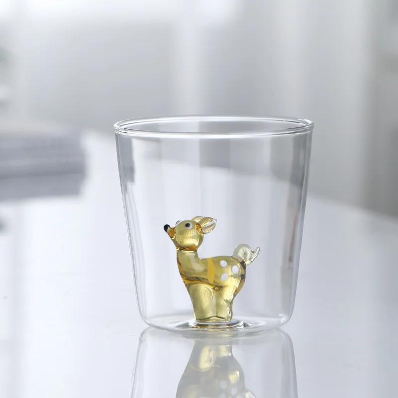 Cute 3D Animal Farm Glass Cups Italy Design Glassware Drink Whiskey Glasses Coffee Mug Kids Borosilicate Milk Water Teacup