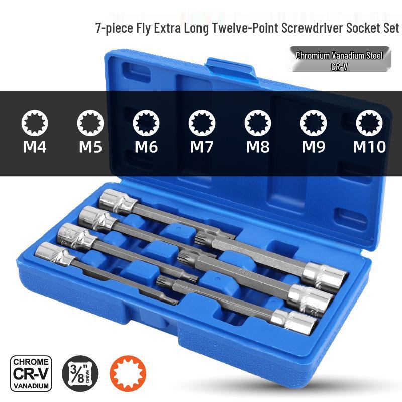 20-Piece Hex Socket Screwdriver Set with Extended Bits and Hex Wrench