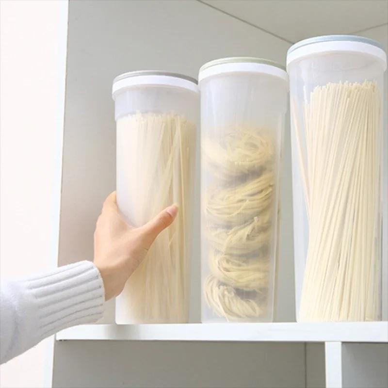 Pasta Storage Box Transparent Plastic Grain Seal Tank Spaghetti Storage Container Moisture-Proof Snack Jar Kitchen Food Tank