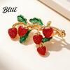 Bag Decoration Pin Oil Dripping Fruit Brooch Alloy Cherry Strawberry